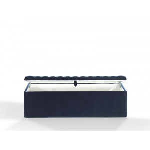 Banc de lit coffre Stearns & Foster dark blue ouvert