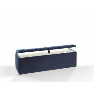 Banc de lit coffre Stearns & Foster dark blue ouvert