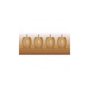 Jeu de 4 pieds Maherault boule vernis clair H 7cm